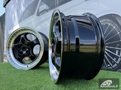 Ratlankis Porsche 964 Turbo speedline style 18X8J 5X130 ET50 71.56 Black with Diamond Cut Lip