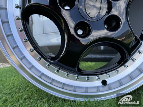 Ratlankis Porsche 964 Turbo speedline style 18X8J 5X130 ET50 71.56 Black with Diamond Cut Lip