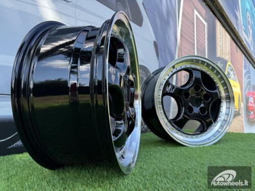 Ratlankis Porsche 964 Turbo speedline style 18X9.5J 5X130 ET50 71.56 Black with Diamond Cut Lip