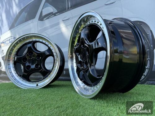 Ratlankis Porsche 964 Turbo speedline style 18X9.5J 5X130 ET50 71.56 Black with Diamond Cut Lip