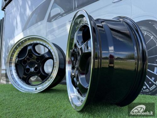 Ratlankis Porsche 964 Turbo speedline style 18X9.5J 5X130 ET50 71.56 Black with Diamond Cut Lip