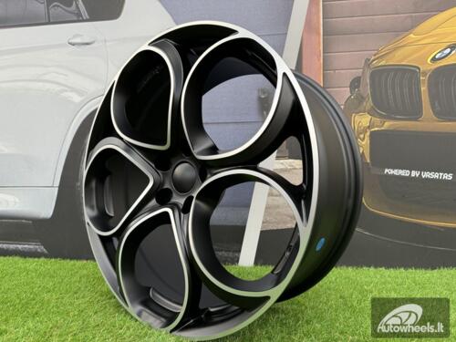 Ratlankis R19x8  5X110  ET  34  65.1  L2387  (IN3602F)  Black Polished Half Matt (MBHM)  For ALFA  (Z6)  (HYBRID FORGED)