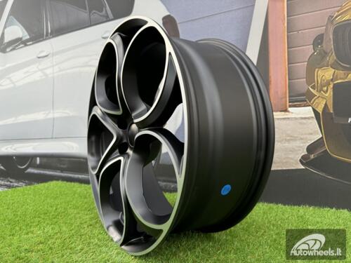 Ratlankis R19x8  5X110  ET  34  65.1  L2387  (IN3602F)  Black Polished Half Matt (MBHM)  For ALFA  (Z6)  (HYBRID FORGED)
