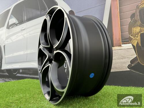 Ratlankis R19x8  5X110  ET  34  65.1  L2387  (IN3602F)  Black Polished Half Matt (MBHM)  For ALFA  (Z6)  (HYBRID FORGED)