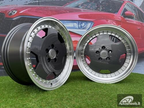 Ratlankis R18x8  5X112  ET  35  66.56  B5852  Graphite+Polished Lip (GRPL)  For MER  (P)  (HYBRID FORGED MONOBLOCK Style Rear+Front)