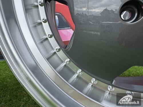 Ratlankis R18x8  5X112  ET  35  66.56  B5852  Graphite+Polished Lip (GRPL)  For MER  (P)  (HYBRID FORGED MONOBLOCK Style Rear+Front)