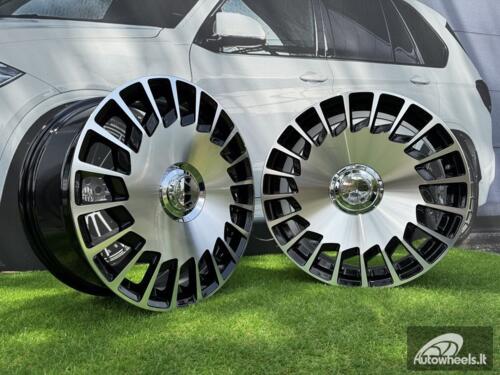 Ratlankis R19x8.5  5X112  ET  35  66.6  B1464  (REW019)  Black Polished (MB)  For MER  (P2)  (MAYBACH Rear+Front)