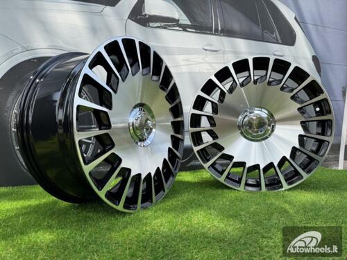 Ratlankis R19x9.5  5X112  ET  40  66.6  B1464  (REW019)  Black Polished (MB)  For MER  (P2)  (MAYBACH Rear+Front)