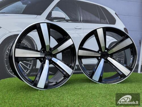 Ratlankis Forged New 5 Spoke Macan Style 21X9.5J 5X112 ET26 66.6 Black with Diamond Cut Face