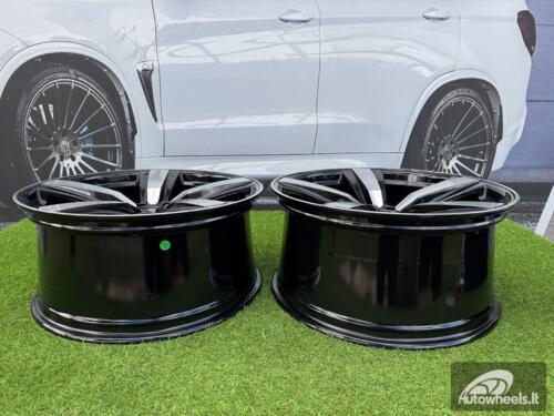 Ratlankis Forged New 5 Spoke Macan Style 21X9.5J 5X112 ET26 66.6 Black with Diamond Cut Face