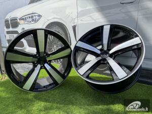 Ratlankis Forged New 5 Spoke Macan Style 21X9.5J 5X112 ET26 66.6 Black with Diamond Cut Face