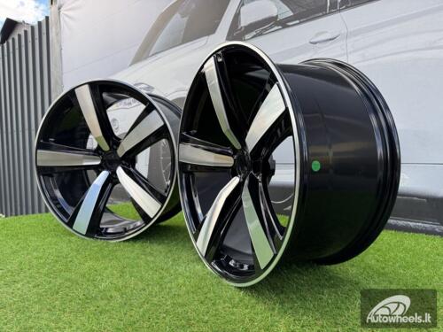 Ratlankis Forged New 5 Spoke Macan Style 21X10J 5X112 ET19 66.6 Black with Diamond Cut Face