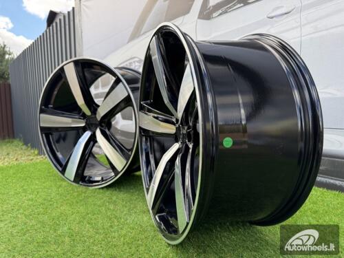 Ratlankis Forged New 5 Spoke Macan Style 21X10J 5X112 ET19 66.6 Black with Diamond Cut Face