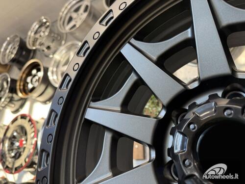 Ratlankis 4x4 Blazer Off Road 18X9J 6X139.7 ET0 110.1 Matt Grey with Black Lip