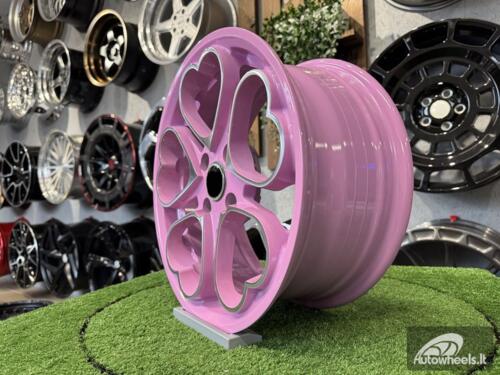 Ratlankis Heritage Kokoro Monoc Heart Style R15X6.5J 4X100 ET35 73.1 Pink with Diamond Cut