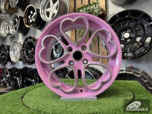 Ratlankis Heritage Kokoro Monoc Heart Style R15X6.5J 4X100 ET35 73.1 Pink with Diamond Cut