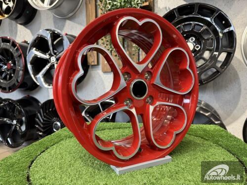Ratlankis Heritage Kokoro Monoc Heart Style R15X6.5J 4X100 ET35 73.1 Red with Diamond Cut