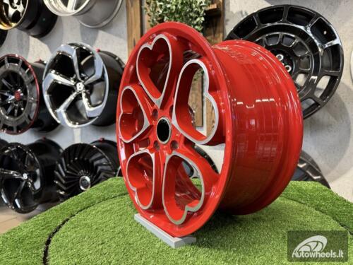 Ratlankis Heritage Kokoro Monoc Heart Style R15X6.5J 4X100 ET35 73.1 Red with Diamond Cut