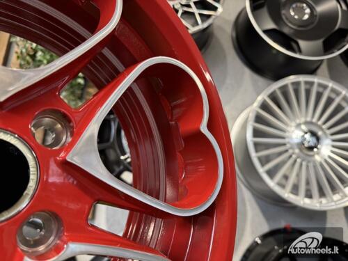 Ratlankis Heritage Kokoro Monoc Heart Style R15X6.5J 4X100 ET35 73.1 Red with Diamond Cut