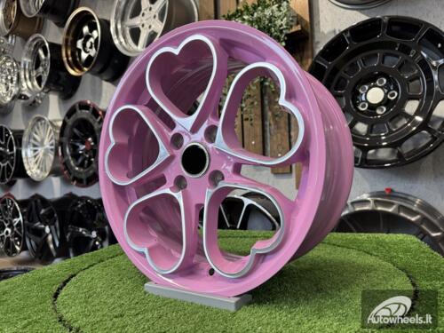 Ratlankis Heritage Kokoro Monoc Heart Style R15X6.5J 5X100 ET35 73.1 Pink with Diamond Cut