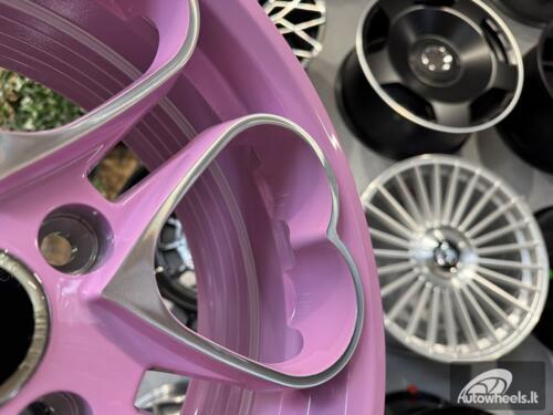 Ratlankis Heritage Kokoro Monoc Heart Style R15X6.5J 5X100 ET35 73.1 Pink with Diamond Cut