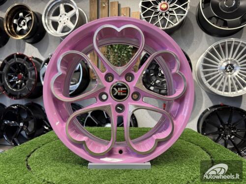 Ratlankis Heritage Kokoro Monoc Heart Style R15X6.5J 5X100 ET35 73.1 Pink with Diamond Cut