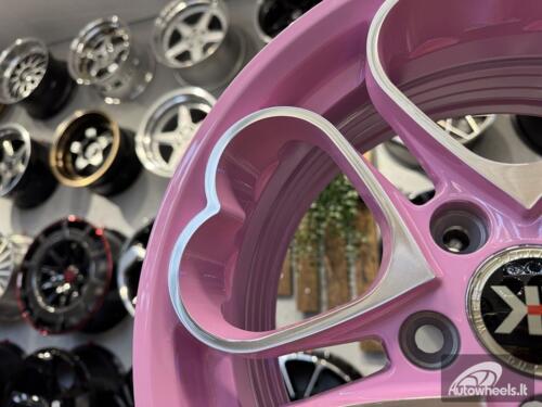 Ratlankis Heritage Kokoro Monoc Heart Style R15X6.5J 5X100 ET35 73.1 Pink with Diamond Cut