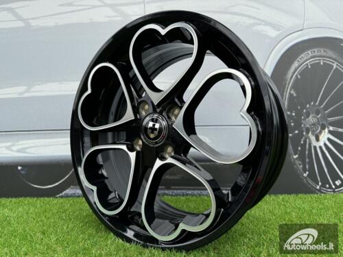 Ratlankis Heritage Kokoro Monoc Heart Style R15X6.5J 5X100 ET35 73.1 Black with Diamond Cut