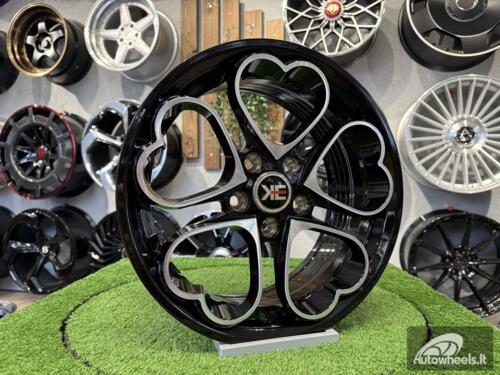 Ratlankis Heritage Kokoro Monoc Heart Style R15X6.5J 5X100 ET35 73.1 Black with Diamond Cut