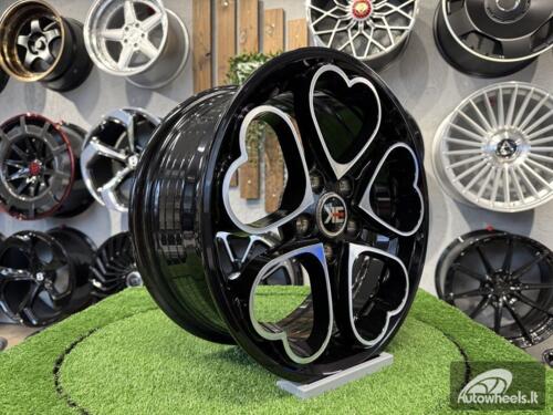 Ratlankis Heritage Kokoro Monoc Heart Style R15X6.5J 5X100 ET35 73.1 Black with Diamond Cut