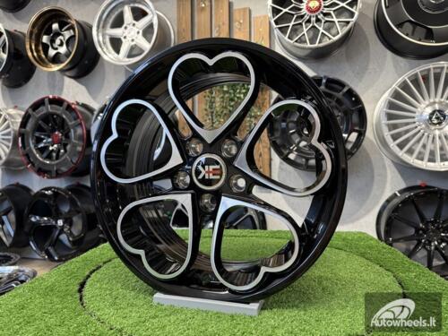 Ratlankis Heritage Kokoro Monoc Heart Style R15X6.5J 5X100 ET35 73.1 Black with Diamond Cut