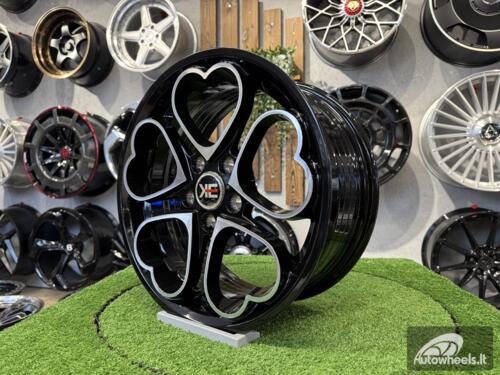 Ratlankis Heritage Kokoro Monoc Heart Style R15X6.5J 5X100 ET35 73.1 Black with Diamond Cut