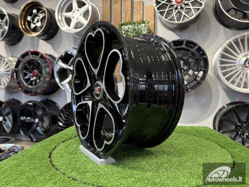 Ratlankis Heritage Kokoro Monoc Heart Style R15X6.5J 5X100 ET35 73.1 Black with Diamond Cut