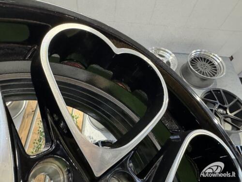 Ratlankis Heritage Kokoro Monoc Heart Style R15X6.5J 5X100 ET35 73.1 Black with Diamond Cut