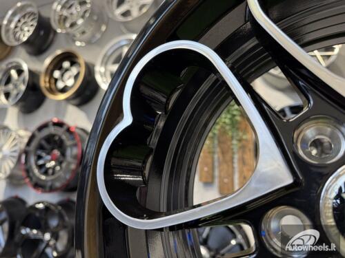 Ratlankis Heritage Kokoro Monoc Heart Style R15X6.5J 5X100 ET35 73.1 Black with Diamond Cut