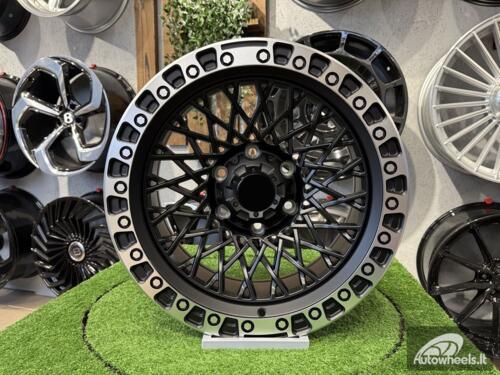 Ratlankis 4X4 Offroad Mesh Style R18X9J 6X139.7 ET0 110 Matt Black with Diamond Cut Lip