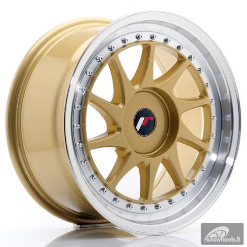 JR Wheels JR26 17x8 ET35 BLANK Gold w/Machined Lip