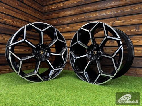 Ratlankis Forged Lamborghini Urus Y Spoke Style R23X10J 5X130 ET20 71.6 Black with Diamond Cut