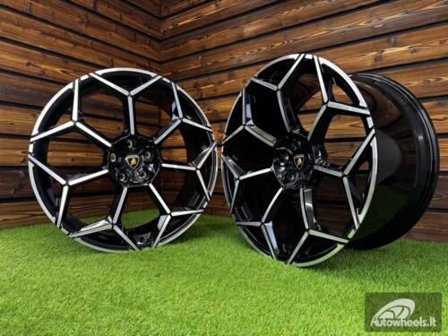 Ratlankis Forged Lamborghini Urus Y Spoke Style R23X10J 5X130 ET20 71.6 Black with Diamond Cut