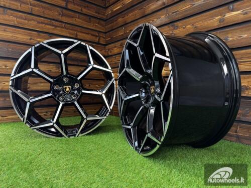 Ratlankis Forged Lamborghini Urus Y Spoke Style R23X10J 5X130 ET20 71.6 Black with Diamond Cut
