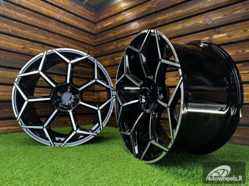 Ratlankis Forged Lamborghini Urus Y Spoke Style R23X11.5J 5X130 ET14 71.6 Black with Diamond Cut