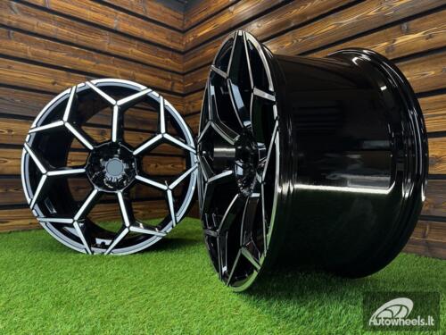 Ratlankis Forged Lamborghini Urus Y Spoke Style R23X11.5J 5X130 ET14 71.6 Black with Diamond Cut