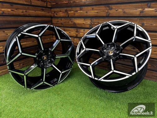 Ratlankis Forged Lamborghini Urus Y Spoke Style R23X11.5J 5X130 ET14 71.6 Black with Diamond Cut