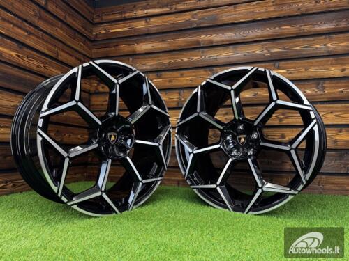 Ratlankis Forged Lamborghini Urus Y Spoke Style R23X11.5J 5X130 ET14 71.6 Black with Diamond Cut