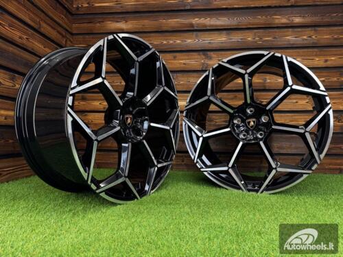 Ratlankis Forged Lamborghini Urus Y Spoke Style R23X11.5J 5X130 ET14 71.6 Black with Diamond Cut