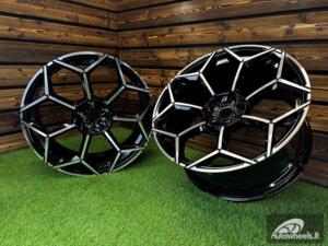 Ratlankis Forged Lamborghini Urus Y Spoke Style R23X11.5J 5X130 ET14 71.6 Black with Diamond Cut