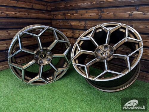 Ratlankis Forged Lamborghini Urus Y Spoke Style R23X10J 5X130 ET20 71.6 Bronze with Diamond Cut