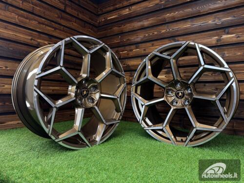 Ratlankis Forged Lamborghini Urus Y Spoke Style R23X10J 5X130 ET20 71.6 Bronze with Diamond Cut