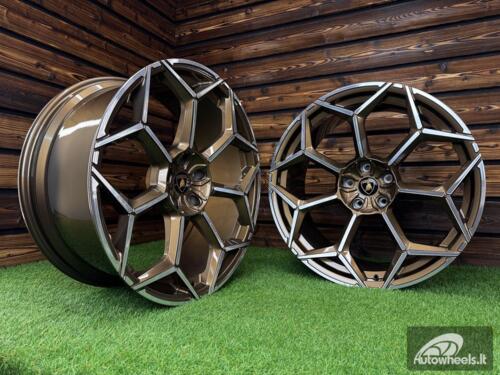 Ratlankis Forged Lamborghini Urus Y Spoke Style R23X10J 5X130 ET20 71.6 Bronze with Diamond Cut