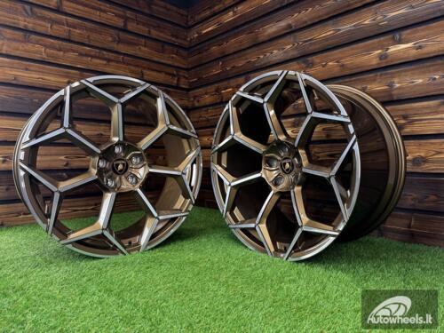 Ratlankis Forged Lamborghini Urus Y Spoke Style R23X10J 5X130 ET20 71.6 Bronze with Diamond Cut
